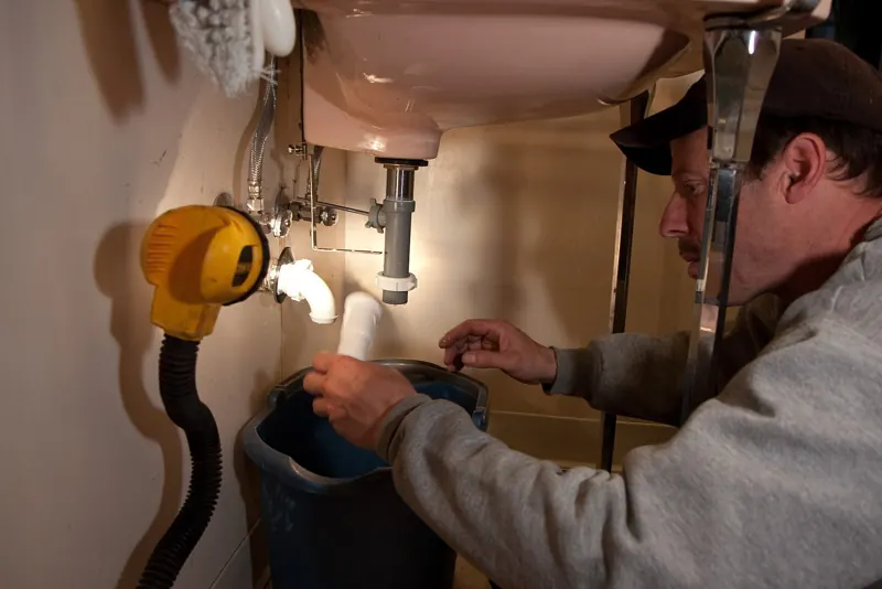 Plumber at work