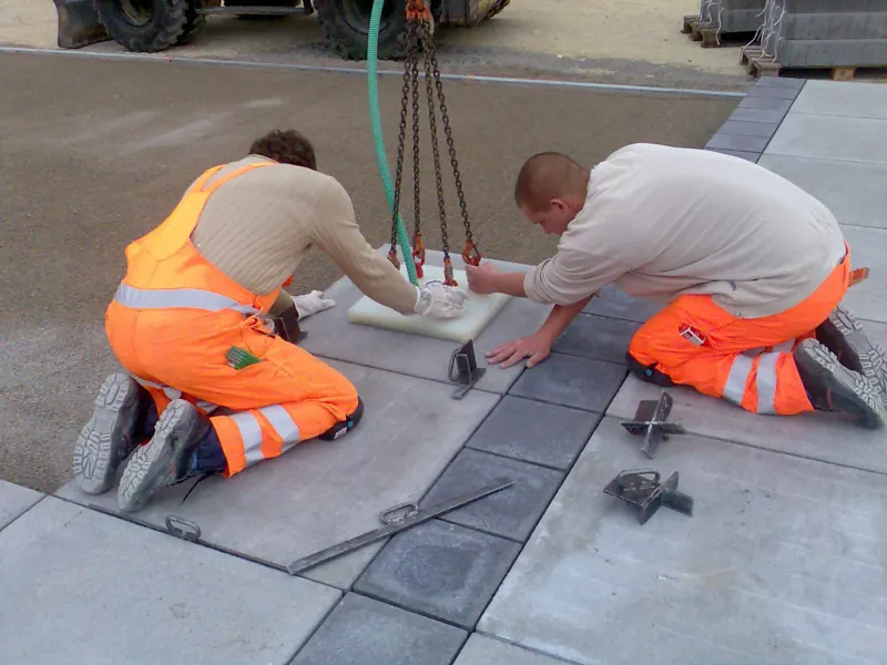 Tiler at work